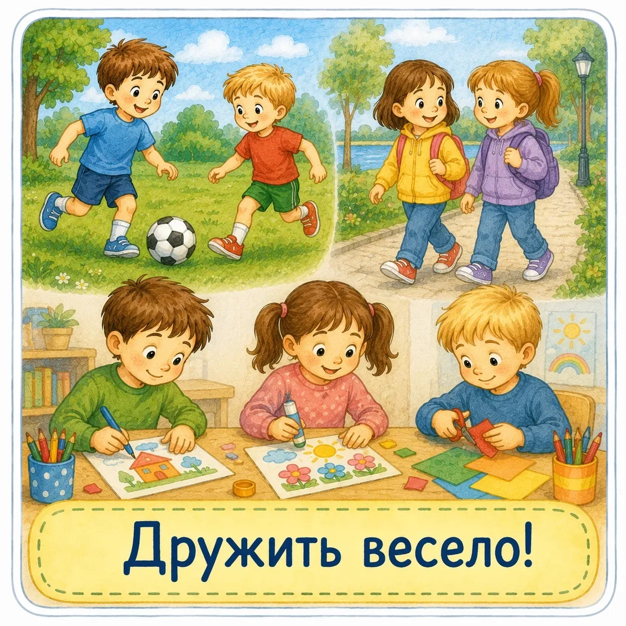 🌼9 июня - День дружбы в летнем лагере🏕️ прошёл под девизом: "Ребята, давайте жить дружно и весело"