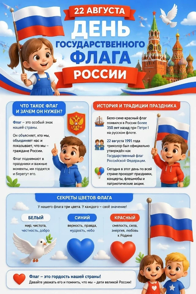 22 августа — День Государственного флага Российской Федерации.🇷🇺