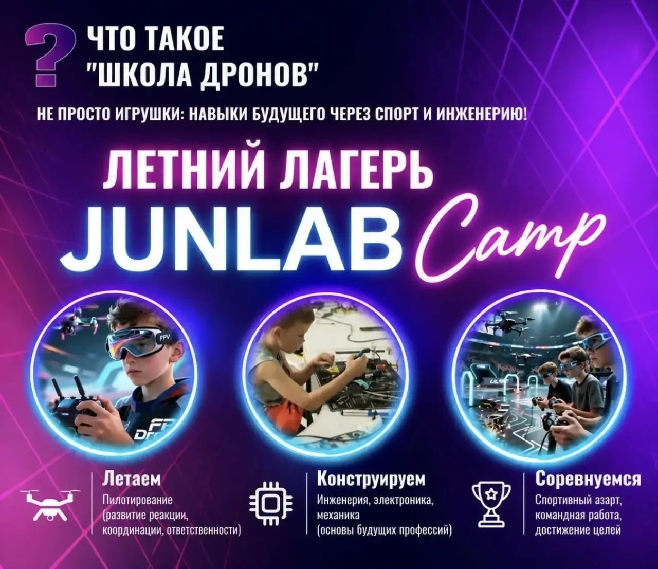 Лагерь JUNLAB Camp + Школа Дронов!