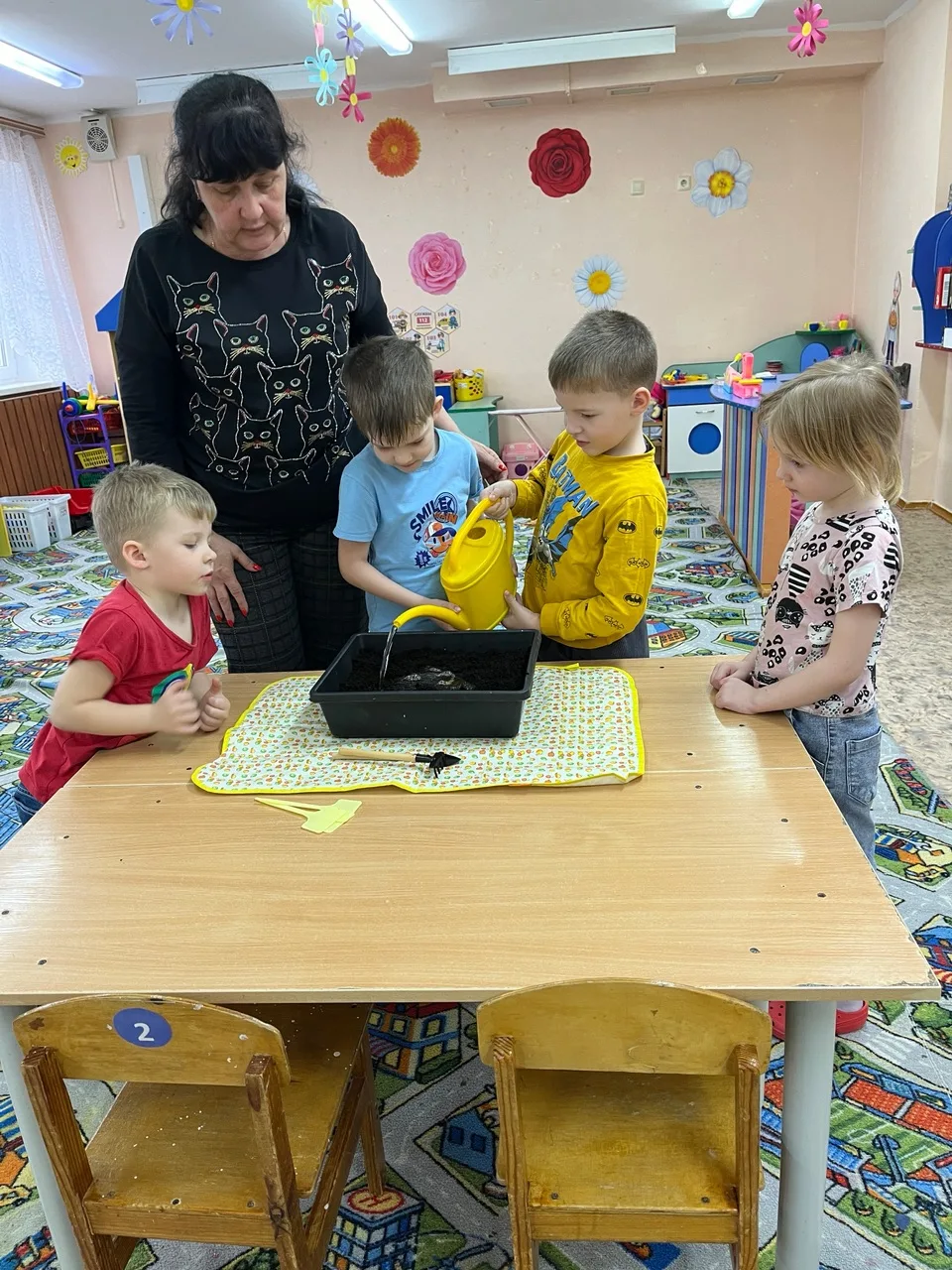 Реализация проекта «Огород на подоконнике» в старшей группе «Гномики».