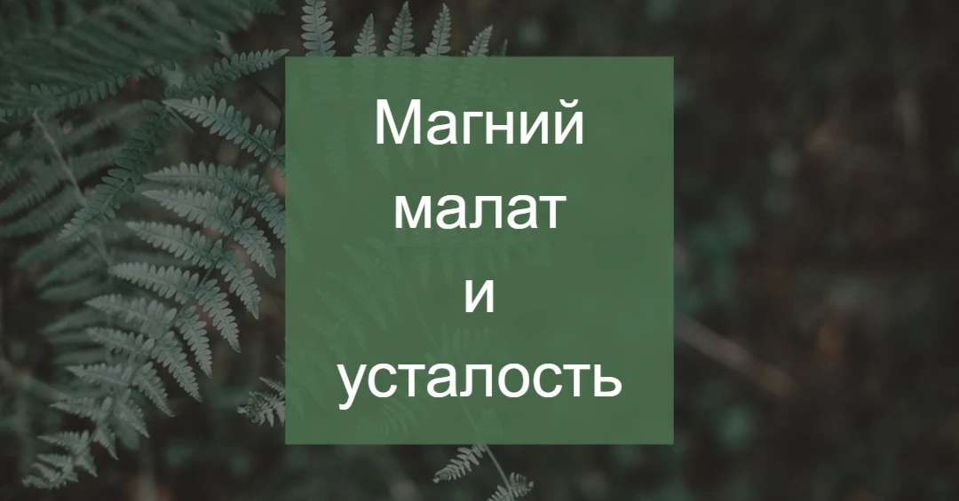 МАГНИЙ МАЛАТ И УСТАЛОСТЬ