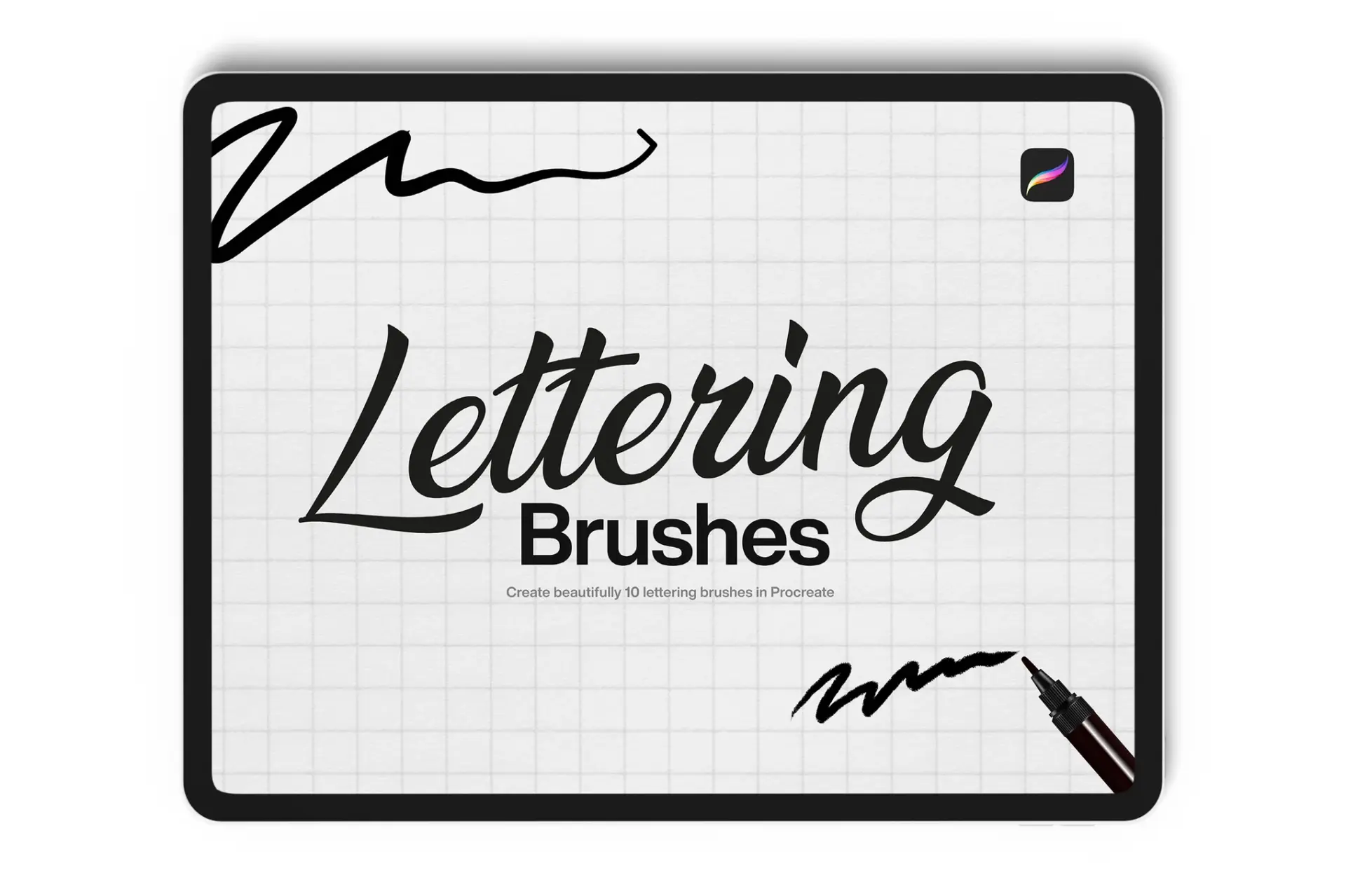 👨‍🎨 10 Lettering Brushes Procreate