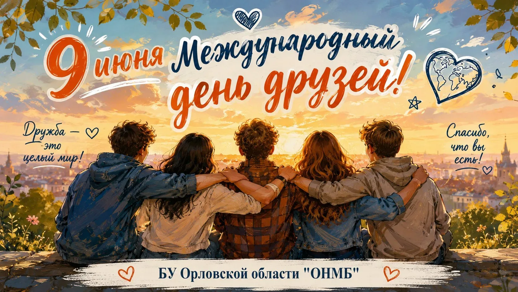 Дорогие читатели!

Сегодня, 9 июня, мы отмечаем замечательный праздник - Международный день друзей �