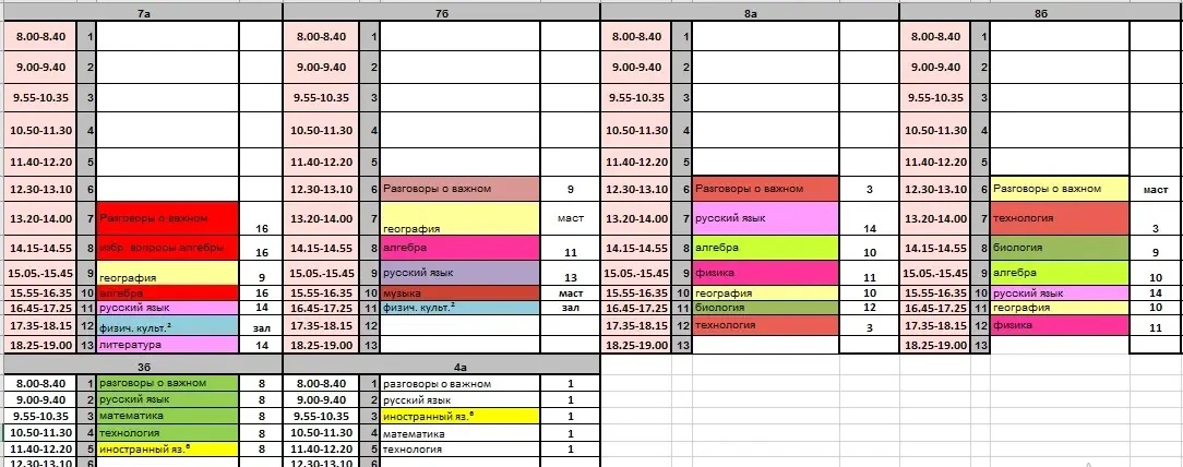 ⏰Расписание на 7.09