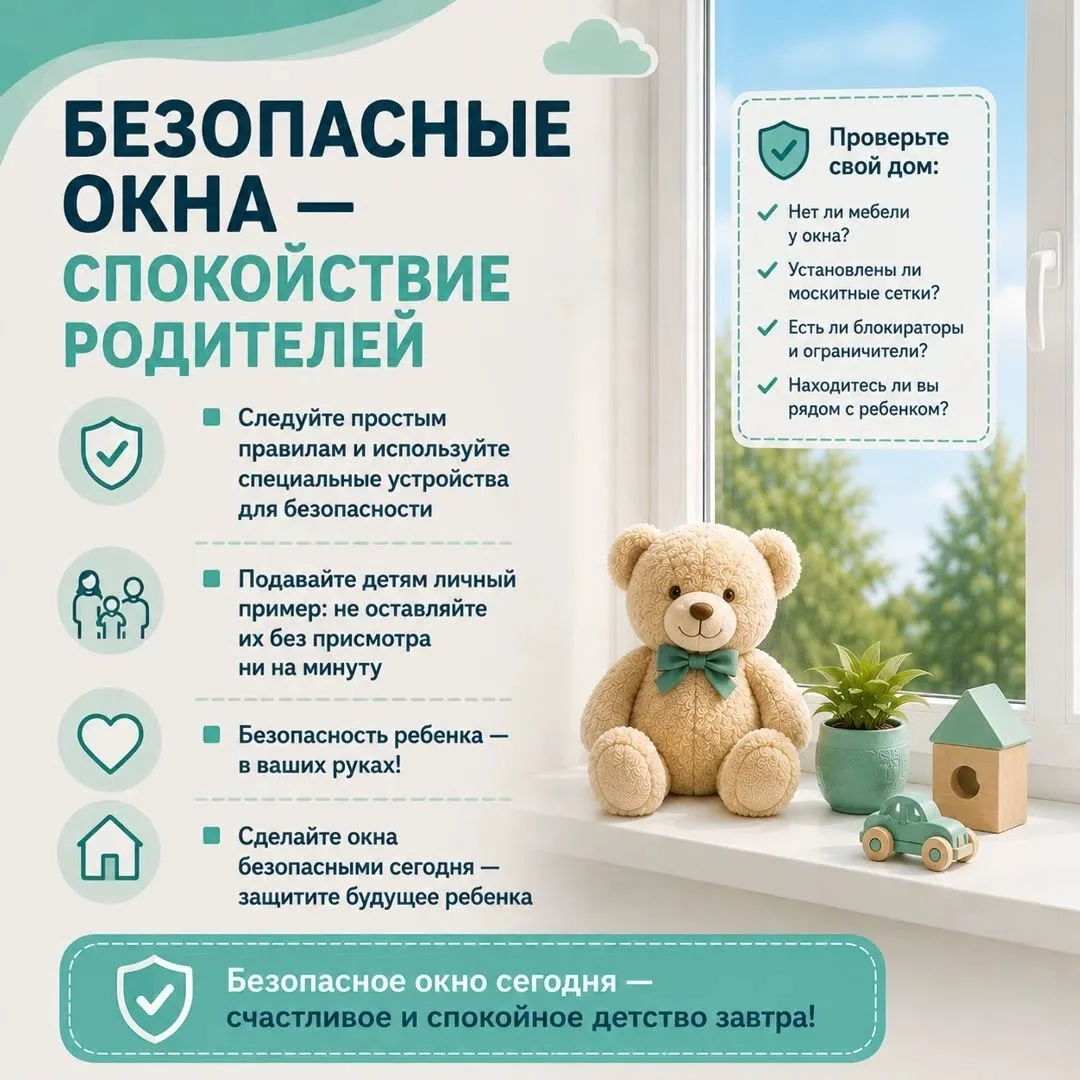 ❗Открытое окно может быть опасно для ребенка