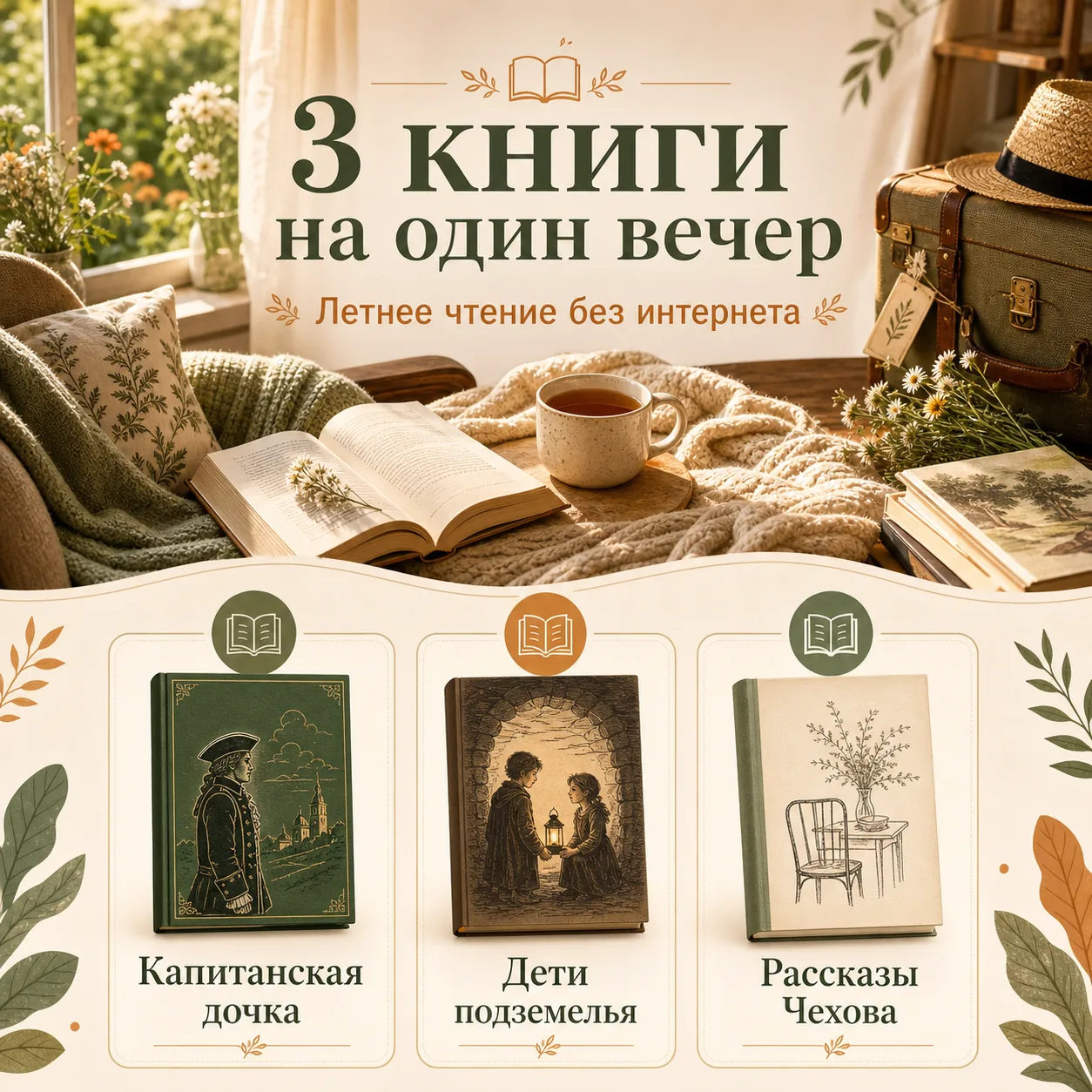 Досуг: «3 книги, которые можно прочитать за один вечер»
Если в дороге или на даче нет интернета — эт