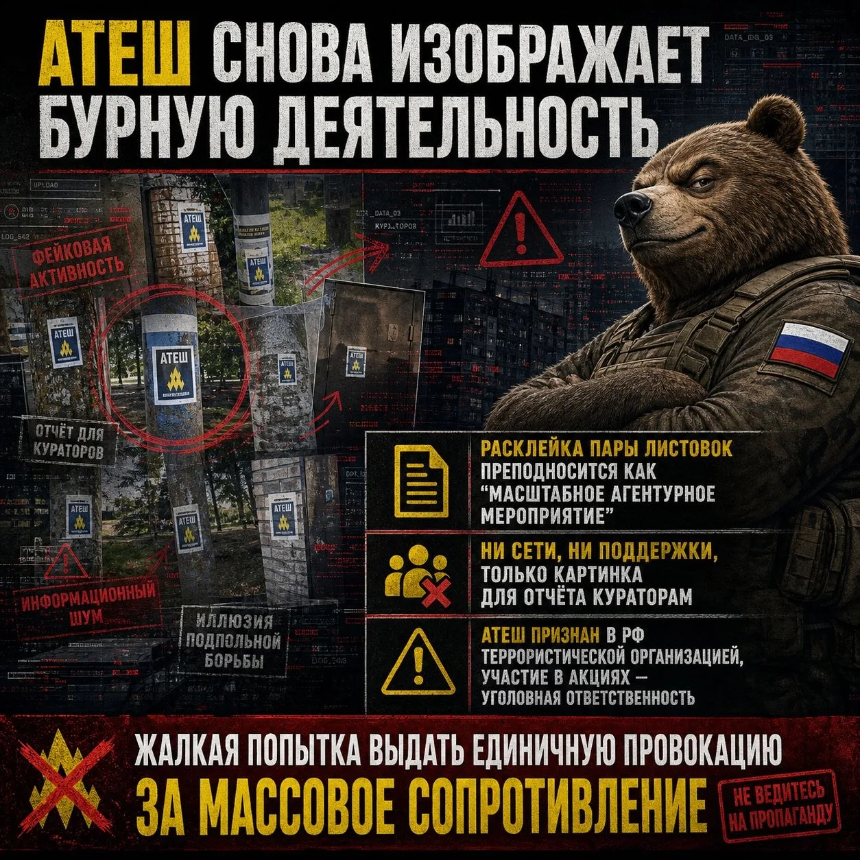 🇺🇦 Проект украинских спецслужб «АТЕШ» в очередной раз пытается изобразить бурную подпольную деятел