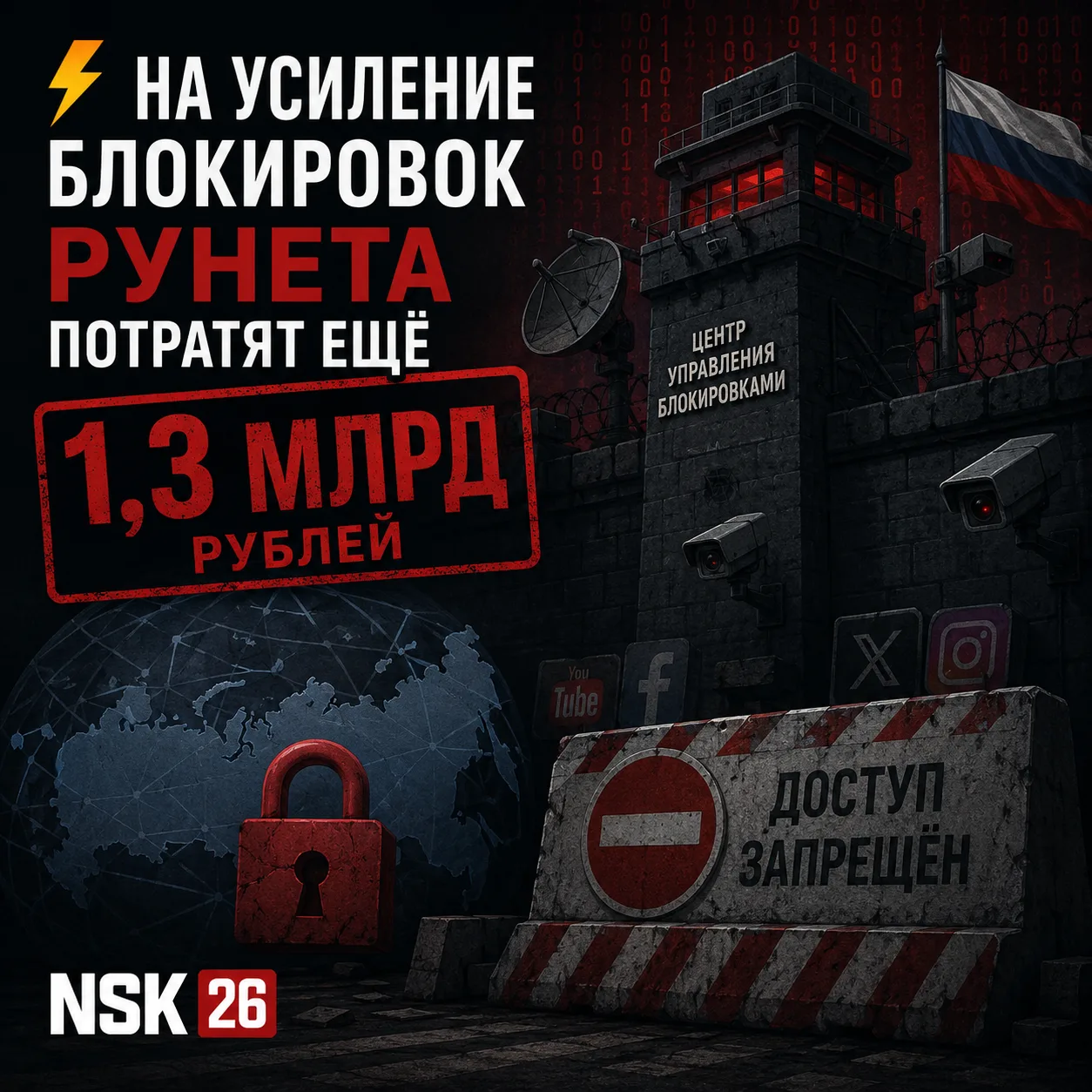 ⚡️ На усиление блокировок Рунета потратят ещё 1,3 млрд рублей

Компания ДЦОА, обслуживающая оборудов