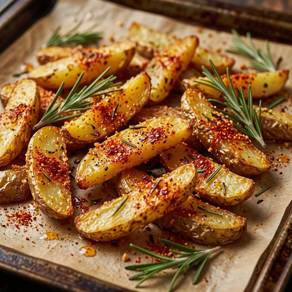 🥔 Запечённые дольки картофеля с розмарином и паприкой
