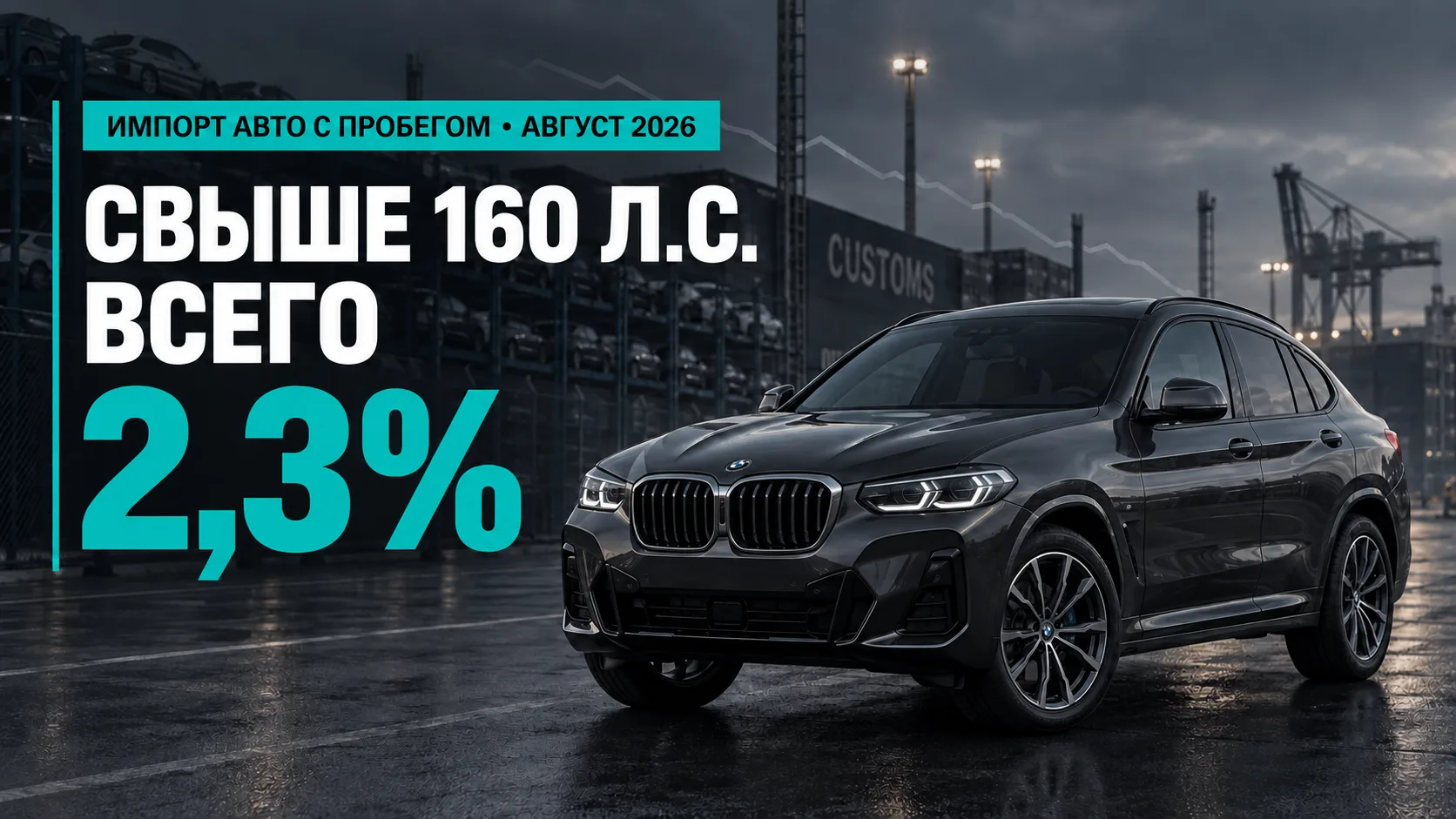 🚘 Доля мощных автомобилей в импорте с пробегом упала до 2,3%