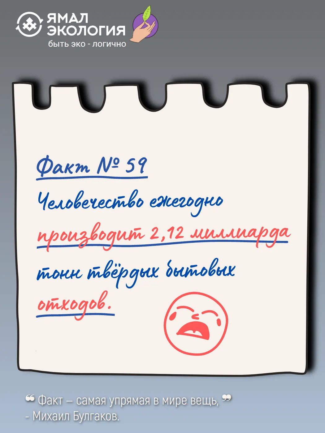 #ПоФакту если ничего не изменится, к 2050 году прогнозируется повышение объёмов отходов до 3,5 милли