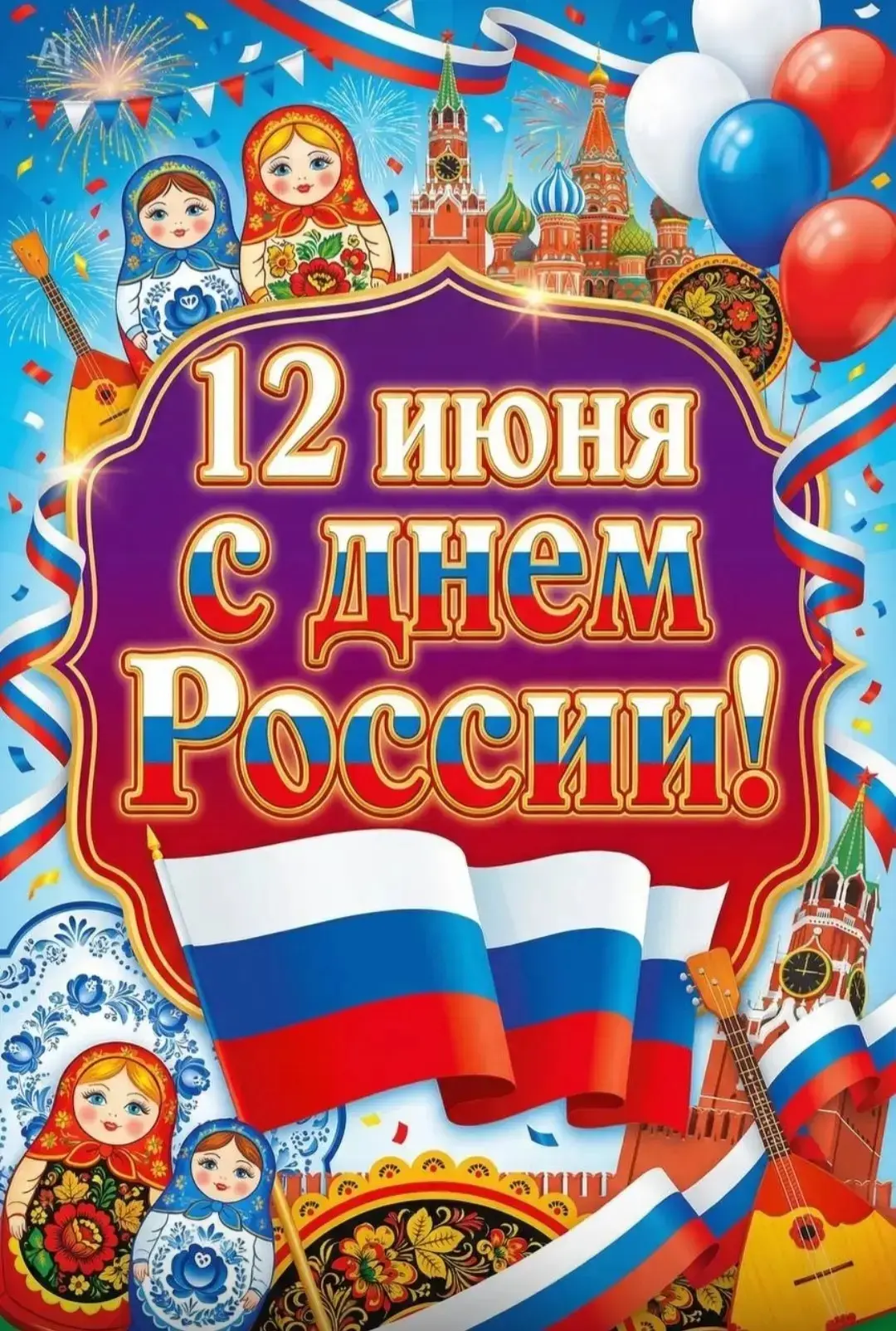 С праздником, с Днём России! Это день нашей общей истории, культуры и дома. Желаю гордиться своей ст