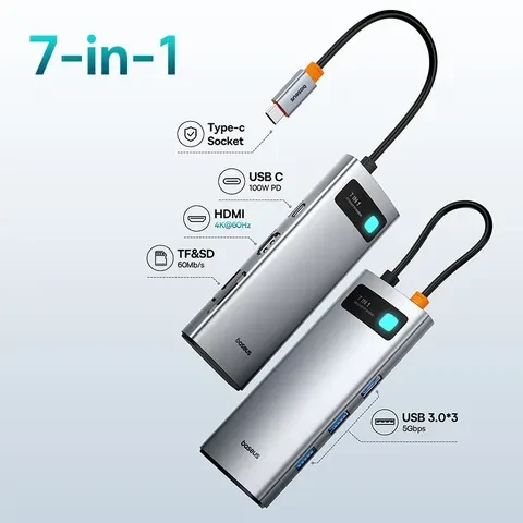 BASEUS 7-в-1 USB-C хаб