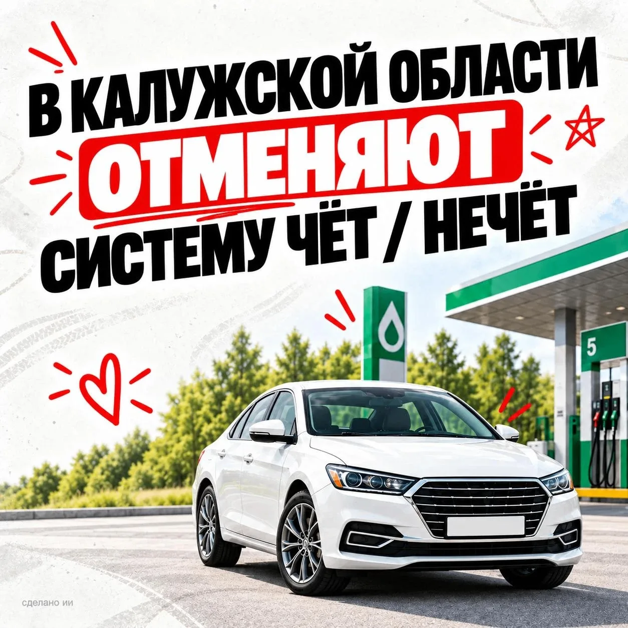 ⚡ С 6 октября в Калужской области отменяют систему чет/нечет