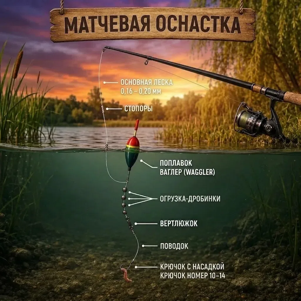 Сегодня хотелось бы вам рассказать про такую снасть как: МАТЧЕВАЯ ОСНАСТКА

Матчевая оснастка (матч)