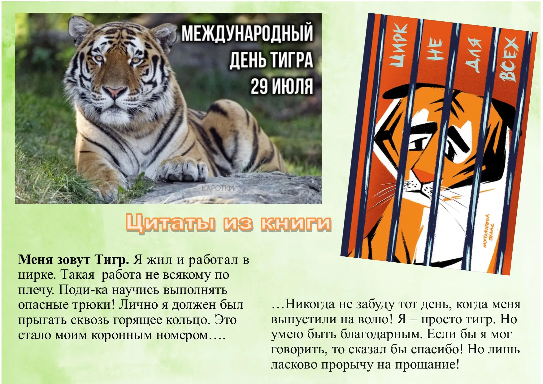🐯 СЕГОДНЯ – ИХ ПРАЗДНИК! МЕЖДУНАРОДНЫЙ ДЕНЬ ТИГРА 🐅
29 июля – особенный день для всех, кто любит п