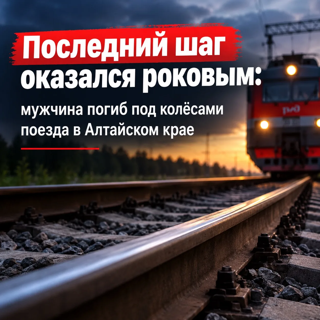 🚨 Последний шаг оказался роковым: мужчина погиб под колёсами поезда в Алтайском крае