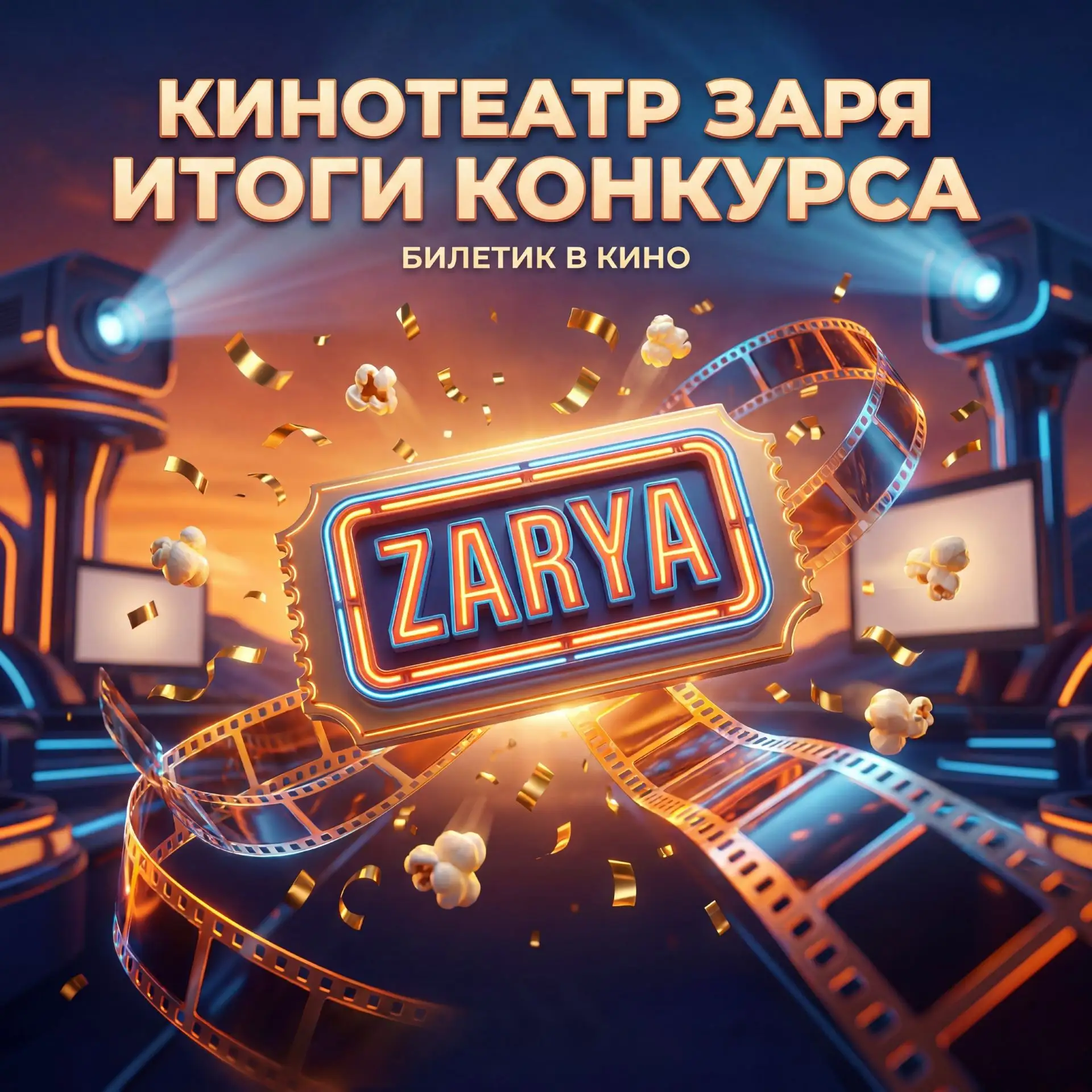Время зажигать софиты и объявлять победителей!

Кинотеатр «Заря» подвел итоги нашего любимого ежемес