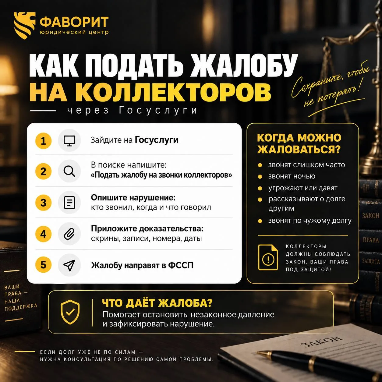 📞 Коллекторы звонят слишком часто, давят или беспокоят близких?