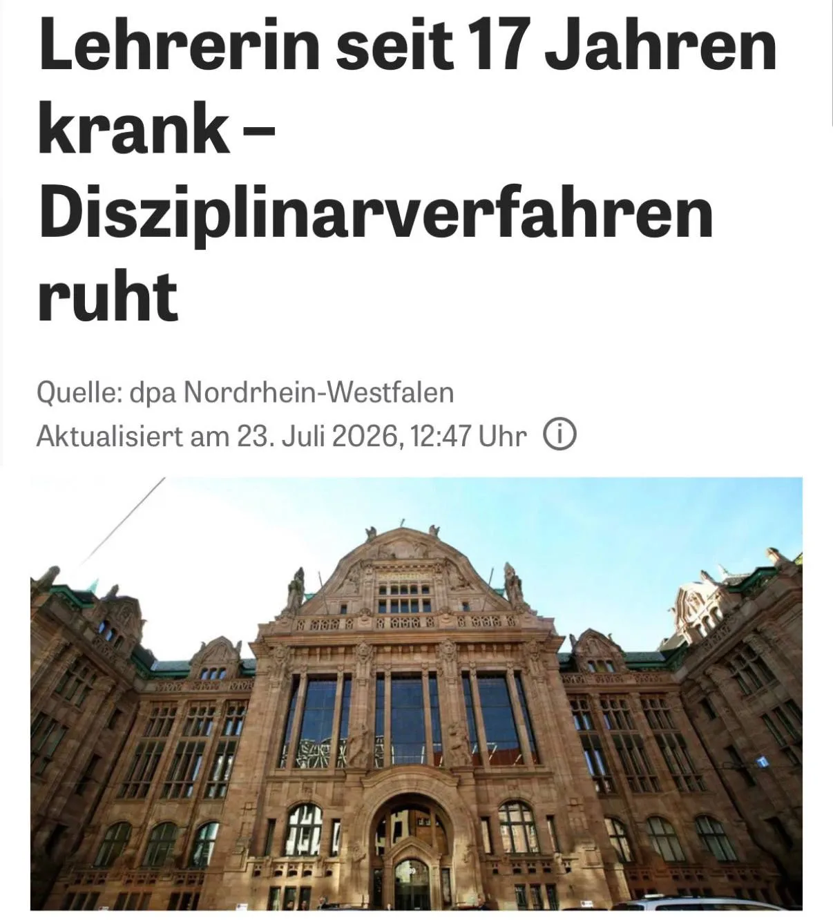 Учительница из Германии 17 лет не выходила на работу, оставаясь на больничном и продолжая получать з