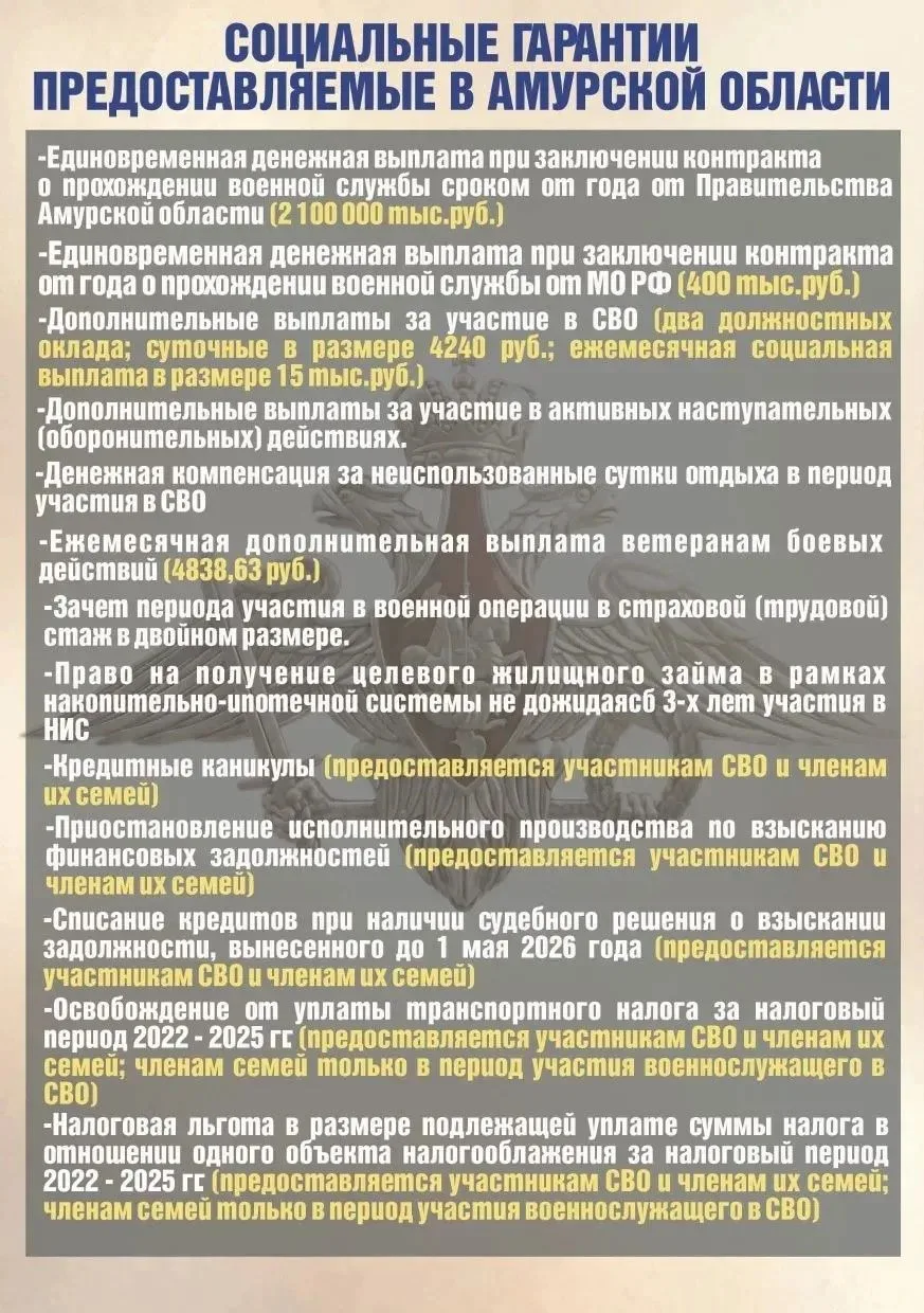 🔈Социальные гарантии предоставляемые в Амурской области