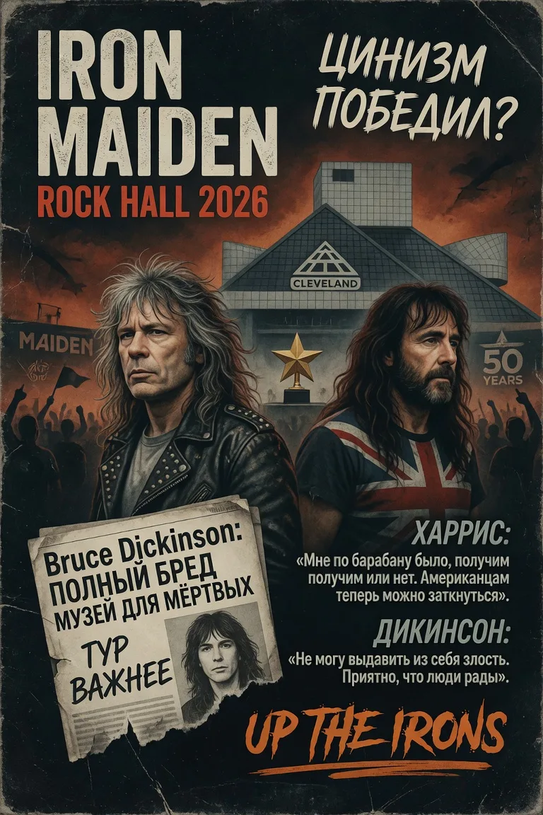 Iron Maiden и Rock Hall – цинизм победил?

Iron Maiden наконец-то в Зале славы рок-н-ролла 2026 года