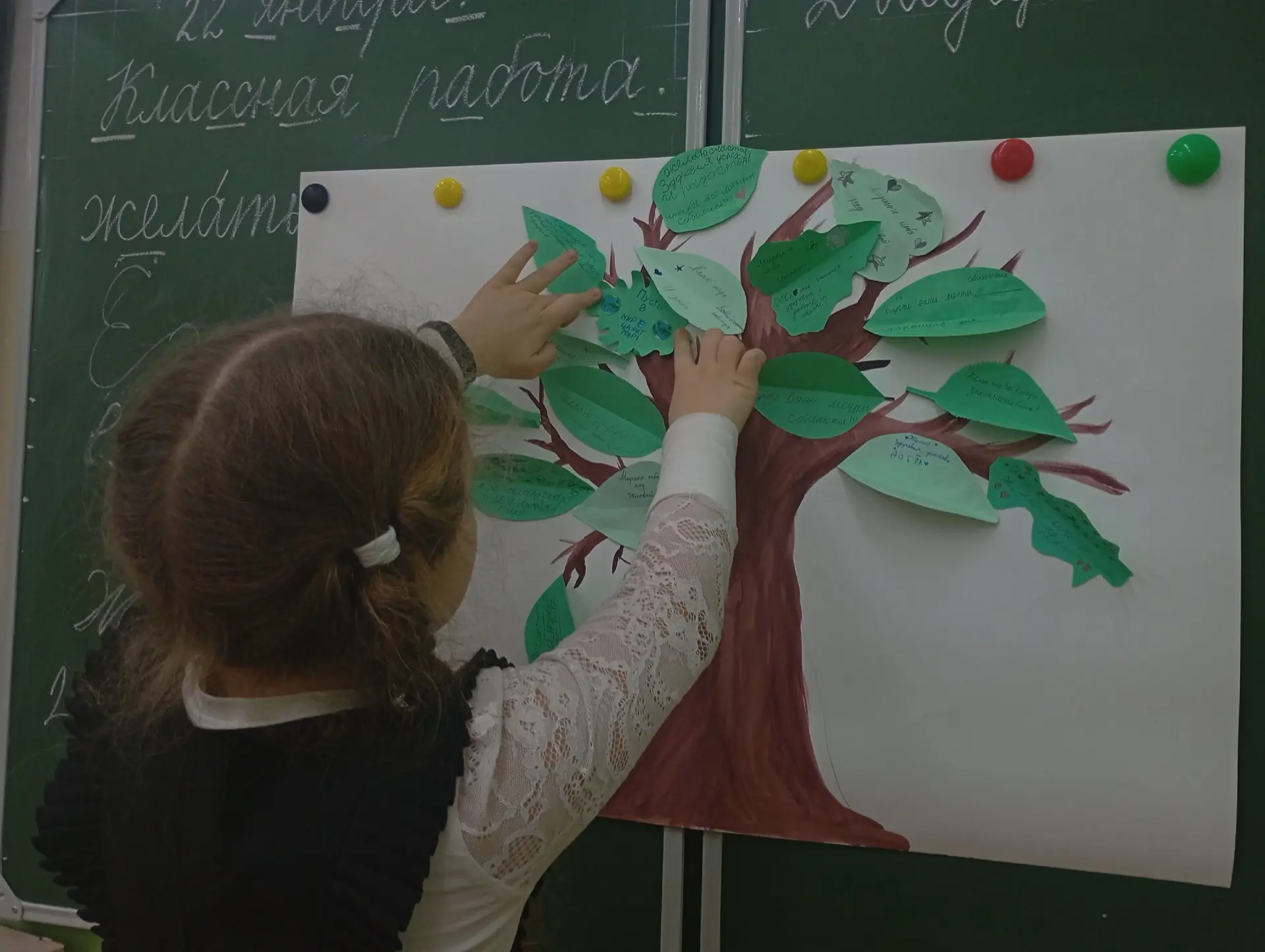 🌟 Ученики начальных классов приняли участие в тёплой и душевной акции " Дерево Доброты"  Сегодня наш