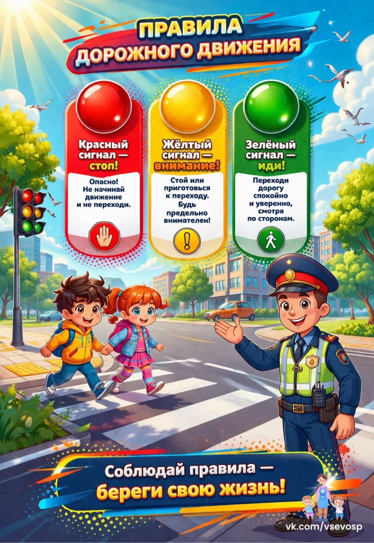 🚦 Безопасность на дороге — важно с детства!
