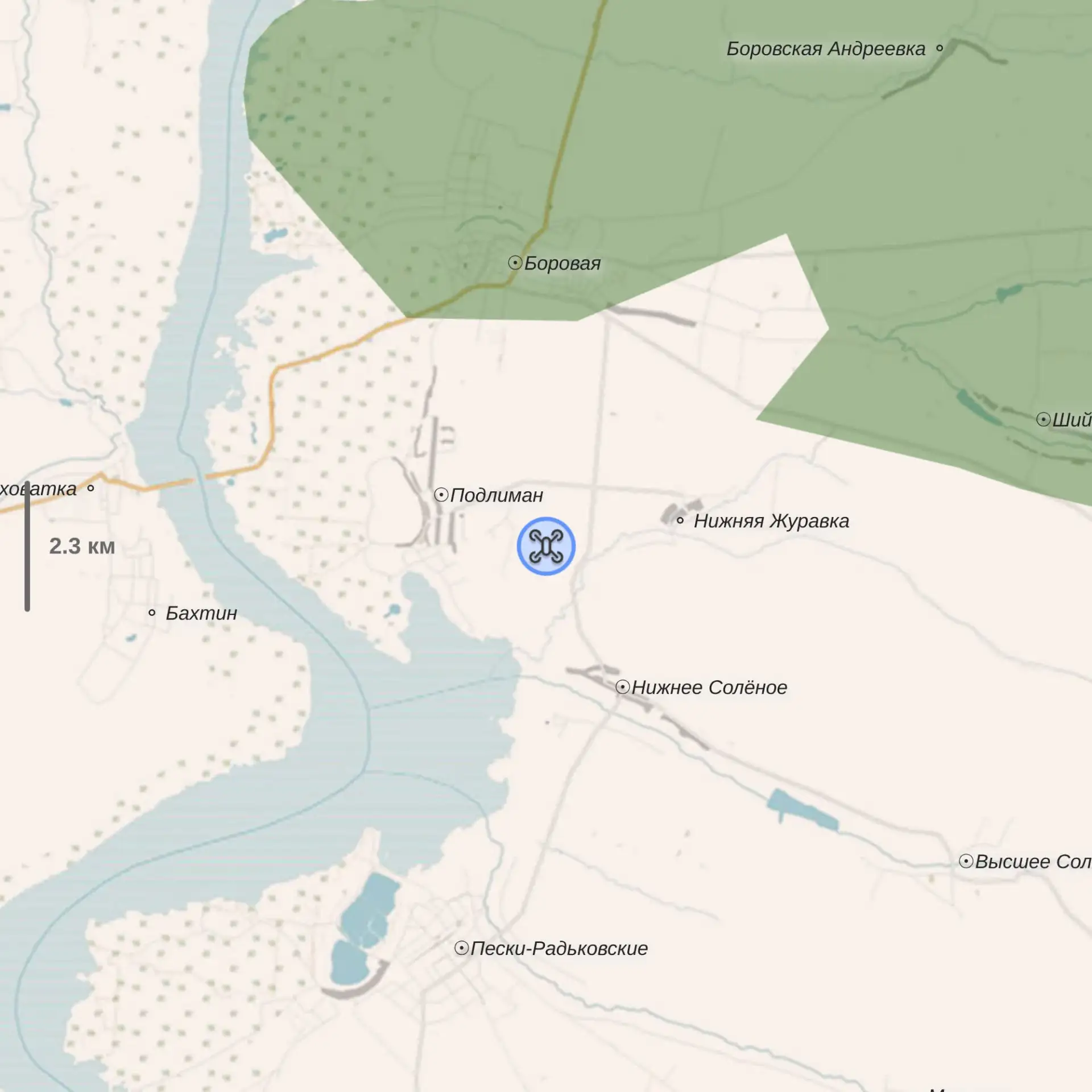 У восточного берега Краснооскольского водохранилища в ДНР FPV-дроны уничтожили нескольк...