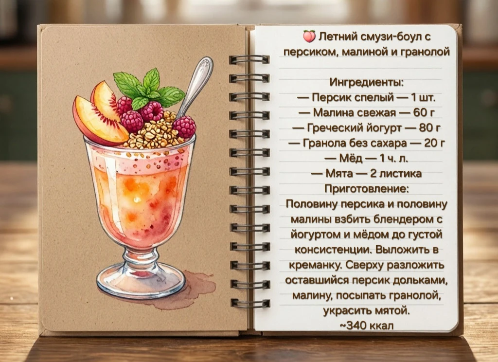 ⚖️ Конструктор калорий
📉 Похудеть (~240 ккал):
— Йогурт обезжиренный.
— Гранолу заменить на 1 ч. л.