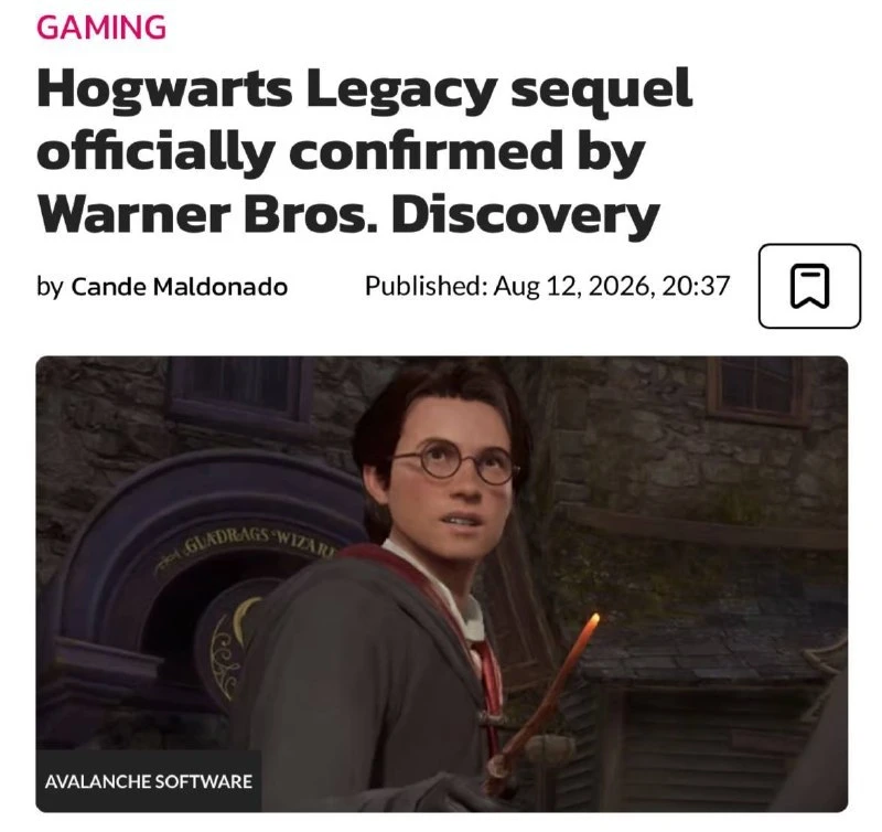 👏Анонсировано продолжение Hogwarts Legacy

Компания Warner Bros. Discovery официально подтвердила р