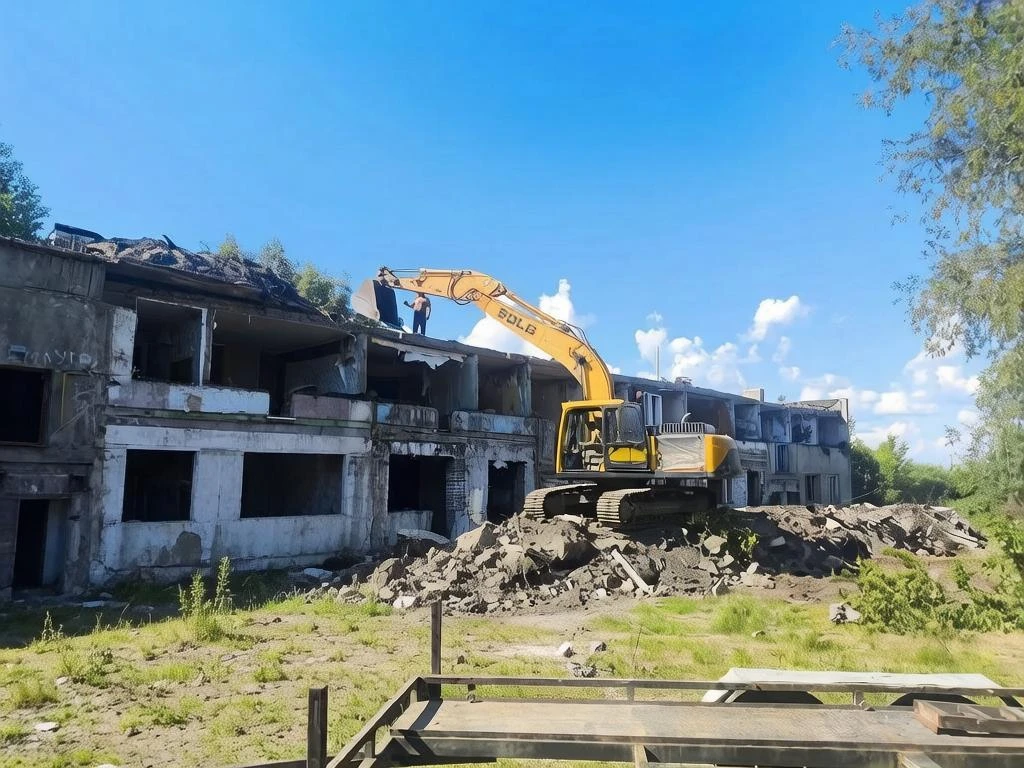 В с.Новая Слобода,  ул.Первомайская д.1  приступили к сносу аварийного дома.

Снос ветхого жилья —