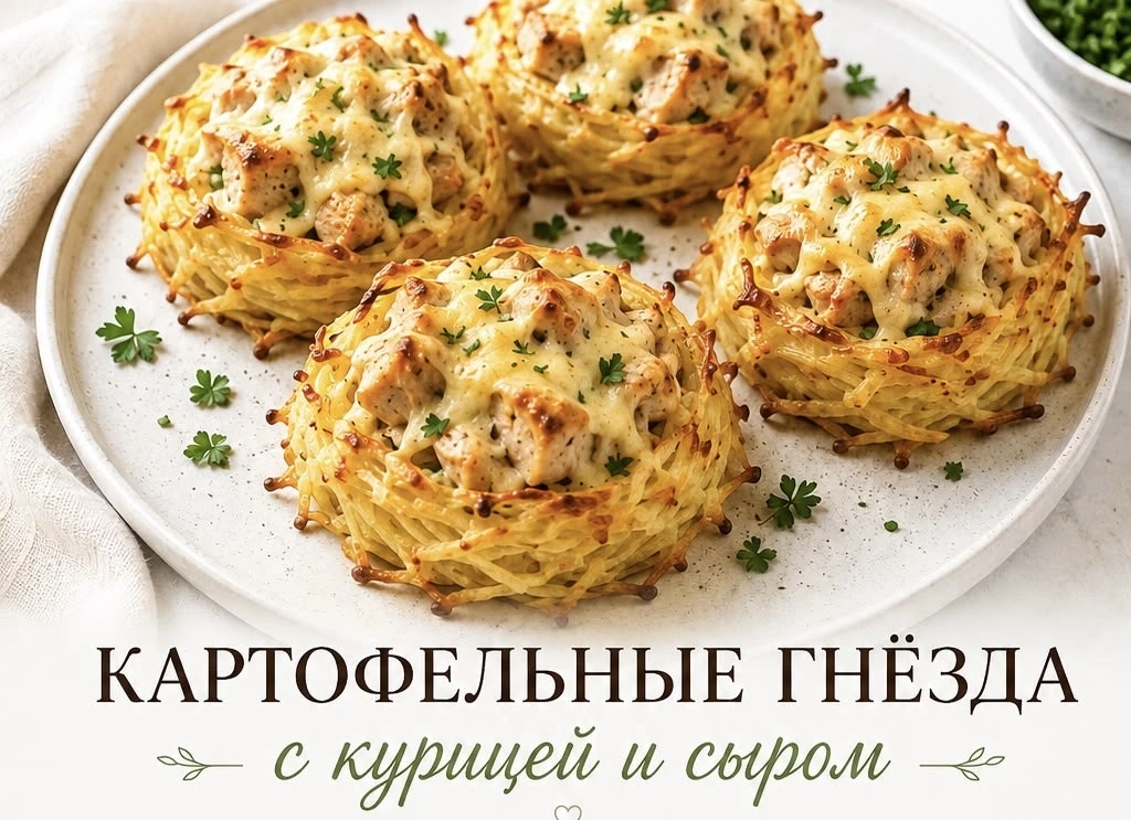 ✨ Картофельные Гнёзда с Курицей и Сыром – Праздник Вкуса! ✨