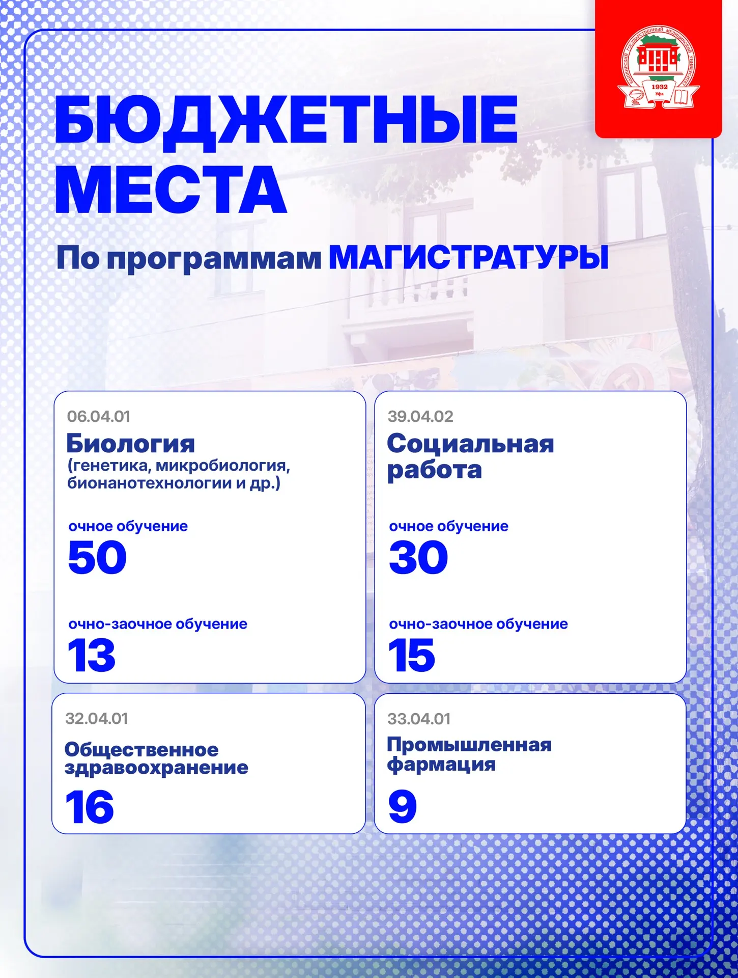 Приглашаем на новый уровень знаний 🎓

МАГИСТРАТУРА в #БГМУМинздраваРоссии это:
📍Старт в науку и пр