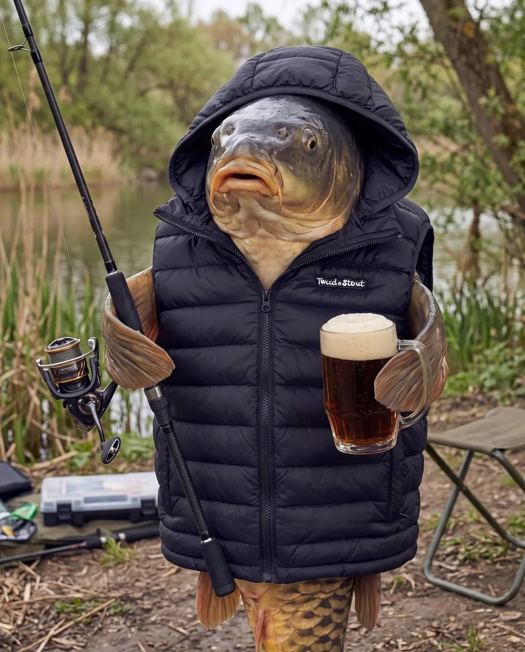 🎣 Братва, скажите мне, почему у многих жилет ассоциируется с батиными поездками на рыб...