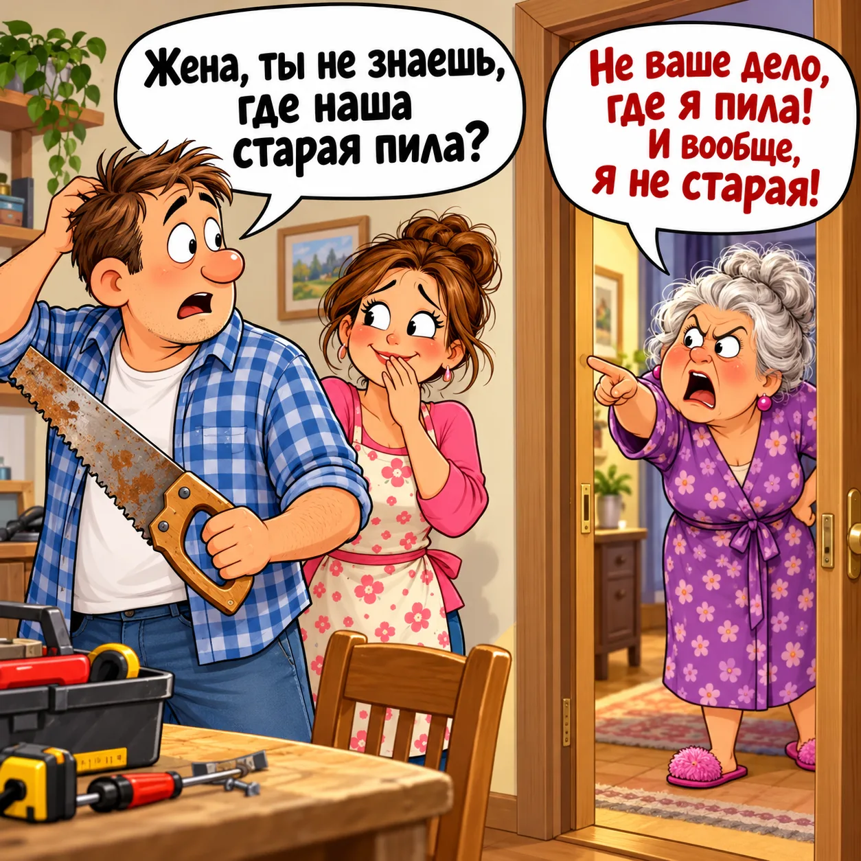 Муж кричит жене:
