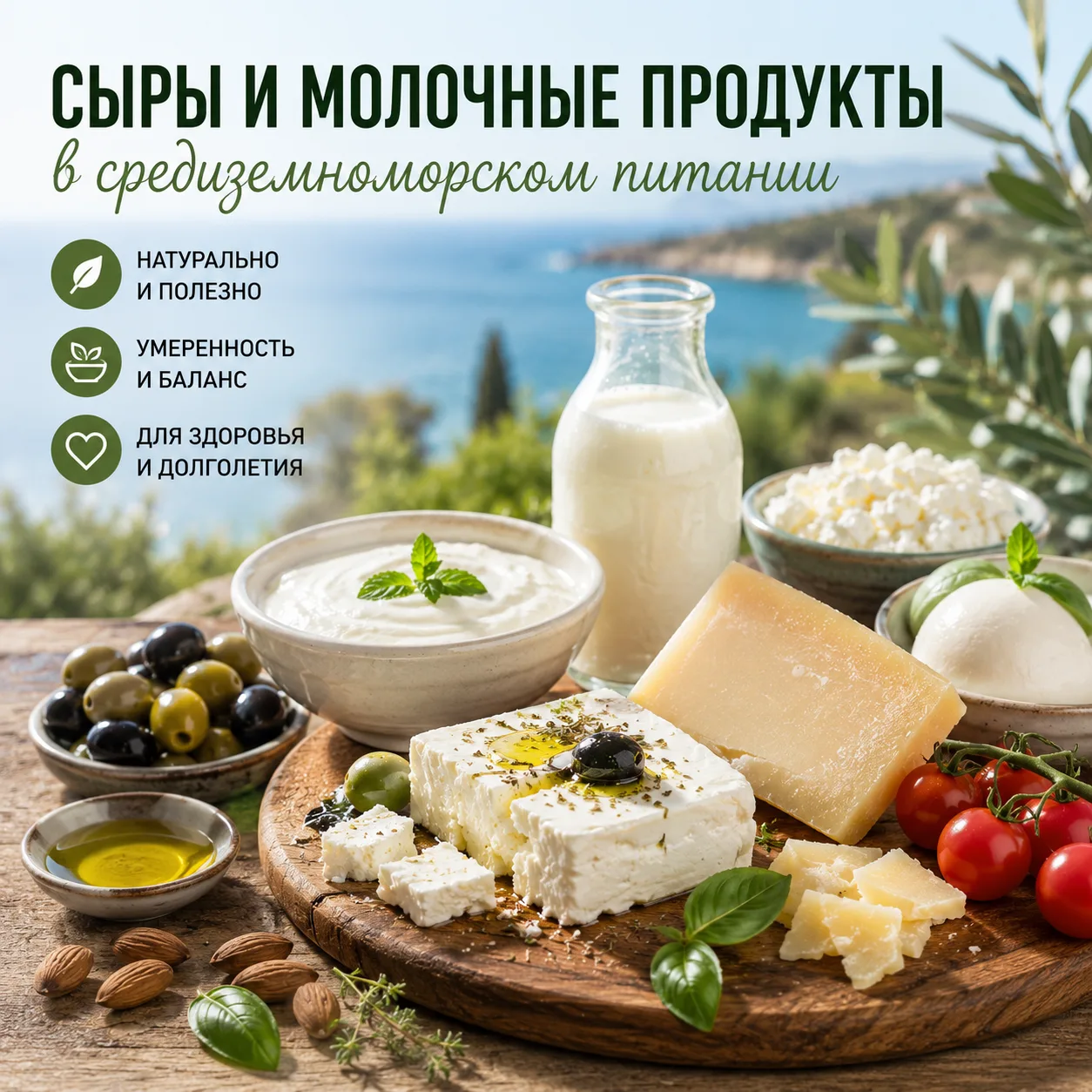 🧀 Сыры и другие молочные продукты в средиземноморском питании

Средиземноморское питание сложно пре