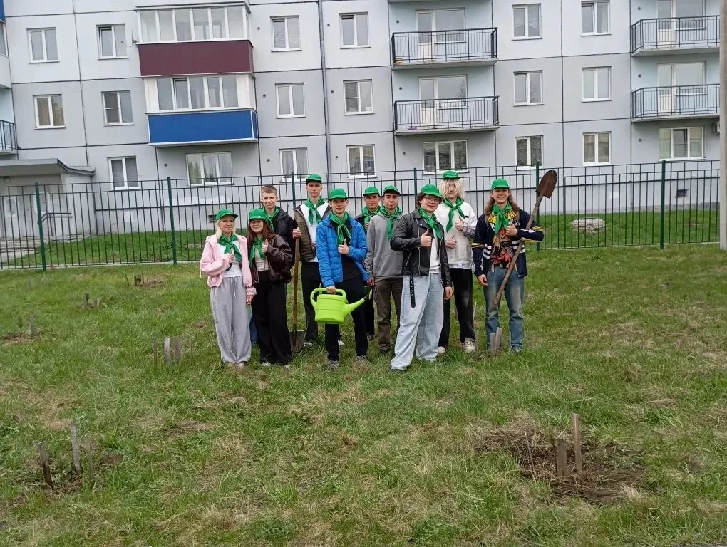 "Живая память в сердце Белово". На школьном дворе появились новые хранители истории- молодые кедры. 