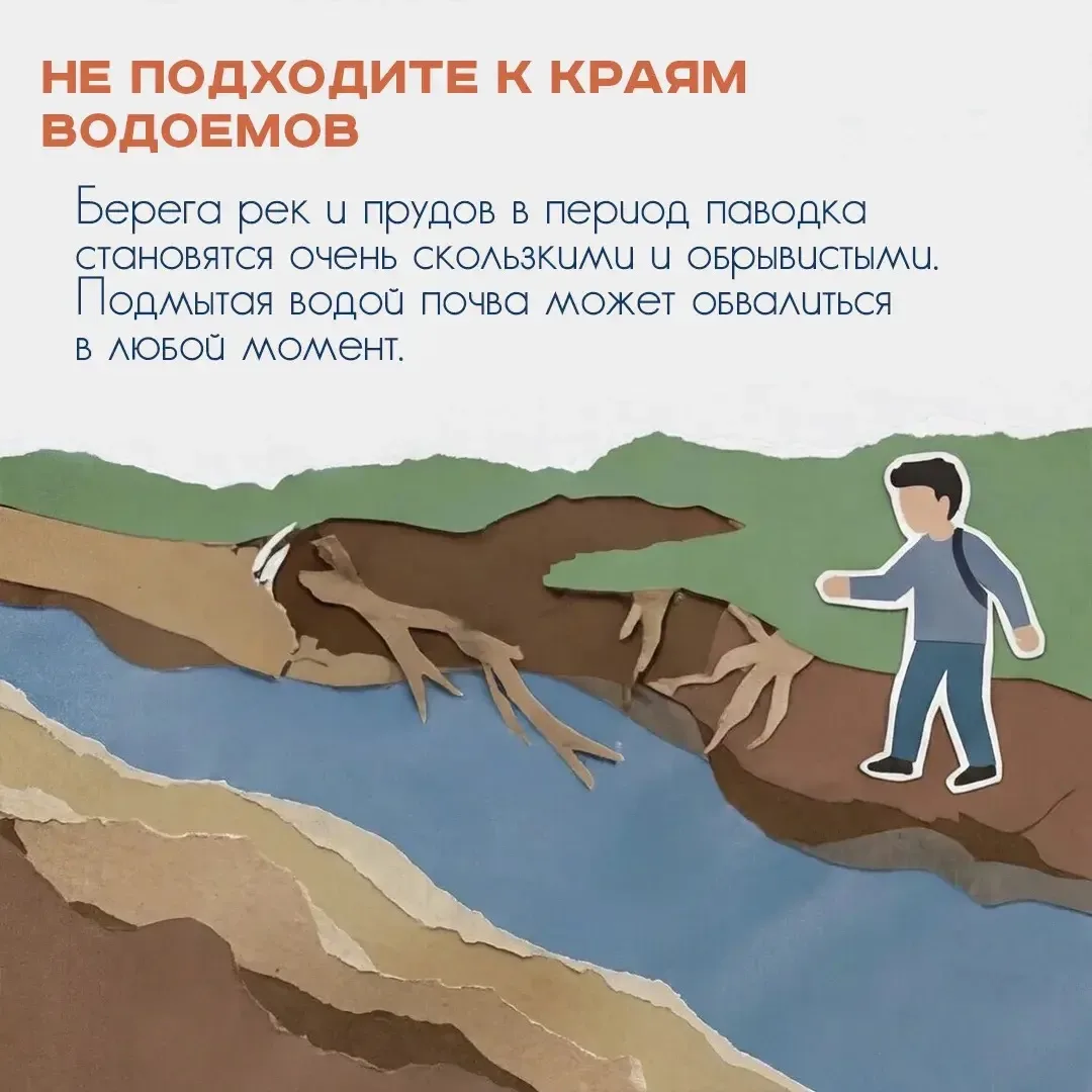 Осторожно, паводок!!!  Правила безопасности для школьников ⁣ С активным таянием снега и затяжными до