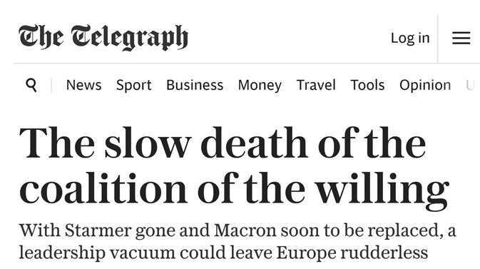 🇪🇺«Коалиция желающих» по Украине доживает последние месяцы, — The Telegraph

▪️«Коалиция желающих»