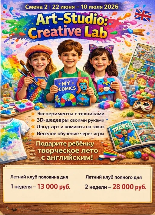 Знакомьтесь с расписанием Летнего клуба «Хеллоу» для детей 7–12 лет! 🌞