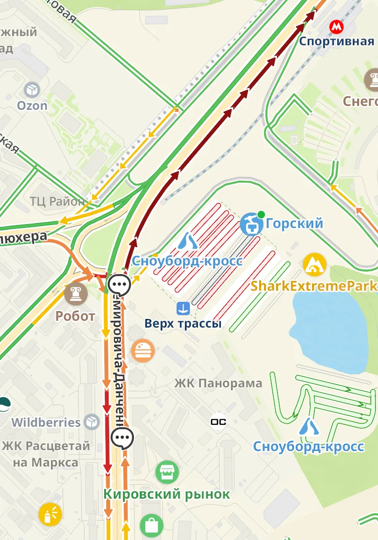 Из-за массового ДТП на Октябрьском мосту до сих пор серьезное затруднения движение в ст...