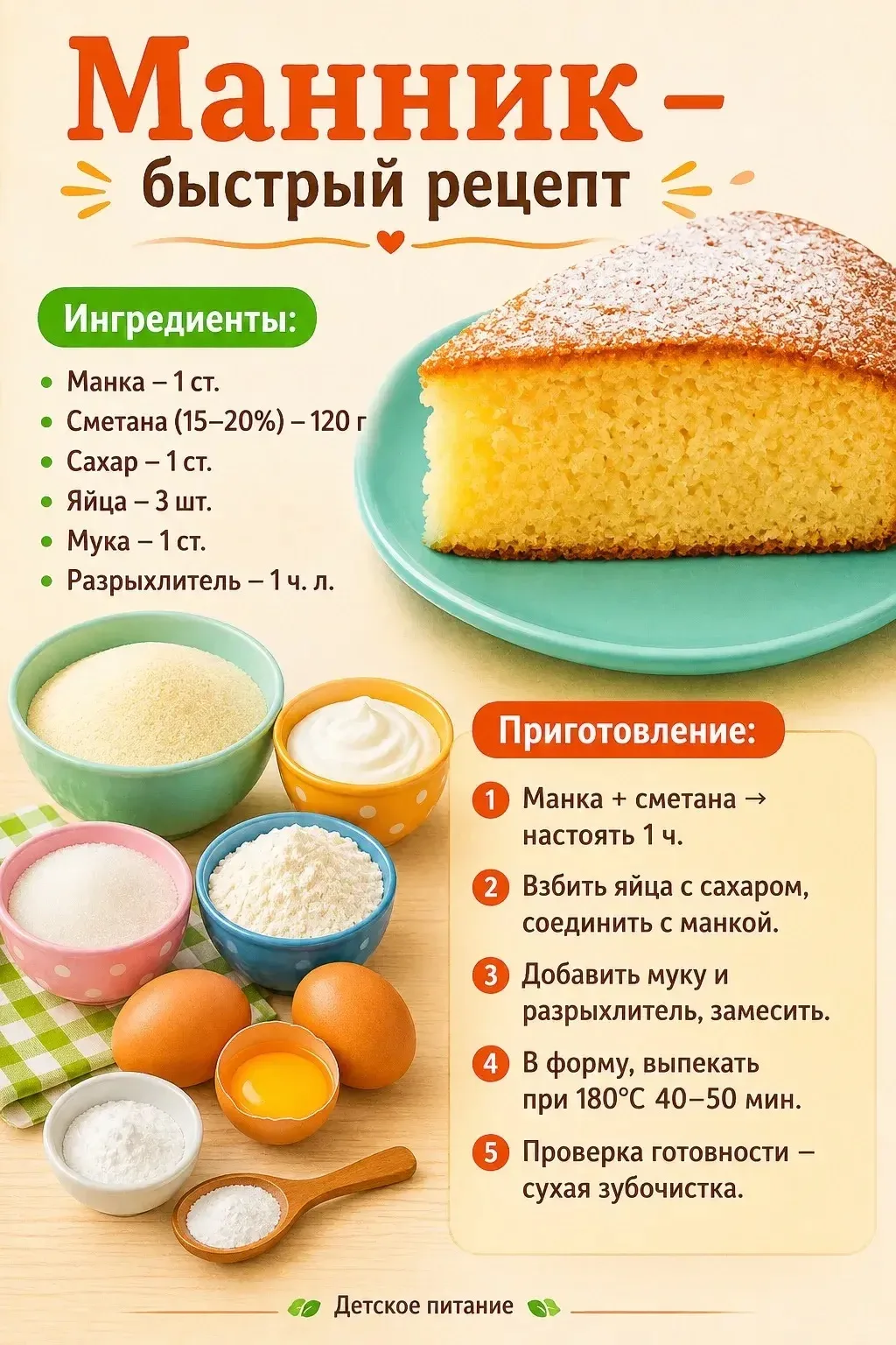 Манник: быстрый рецепт

Оцените пост 🩷

Детское питание - Подписаться!