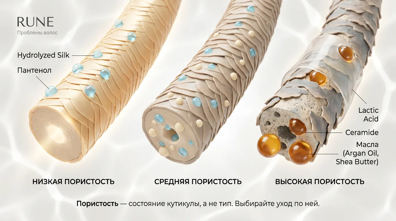 Пористость волос — состояние кутикулы, а не тип