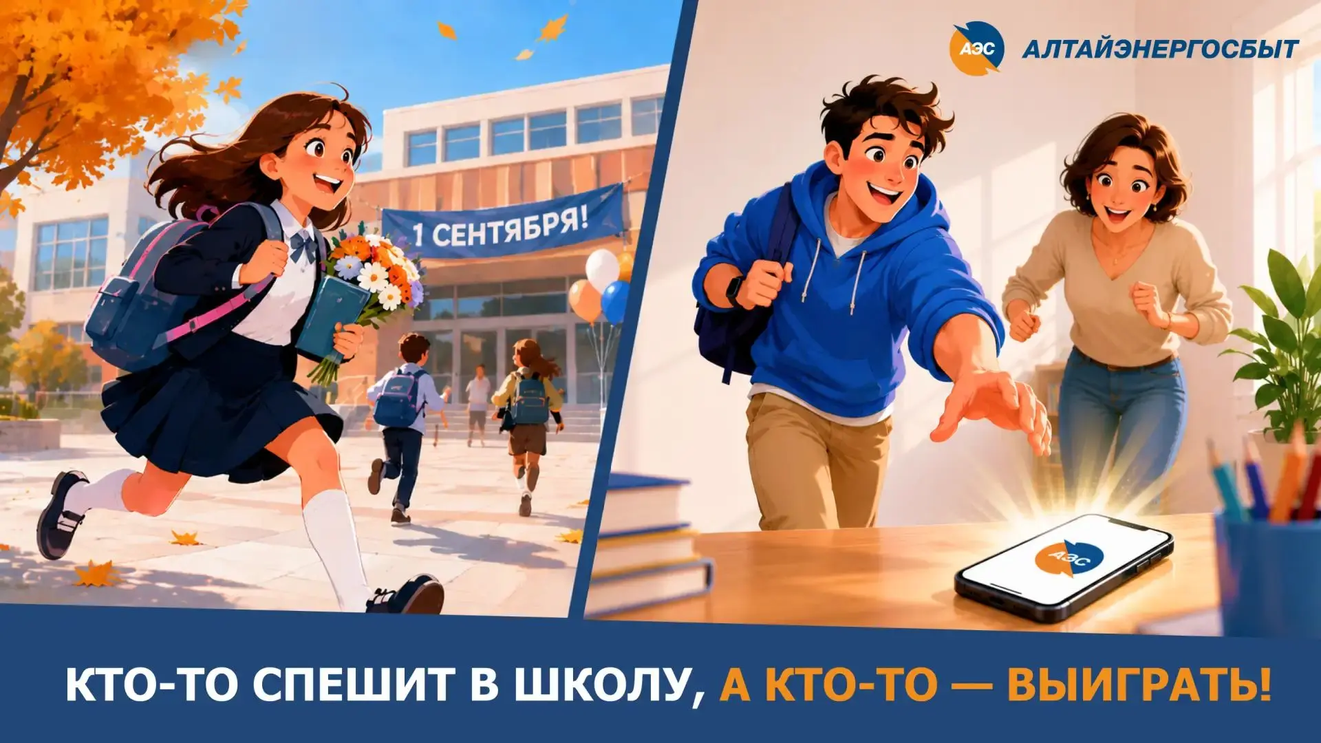 🏃Кто-то сегодня спешит в школу, а кто-то — в личный кабинет «Алтайэнергосбыт»!