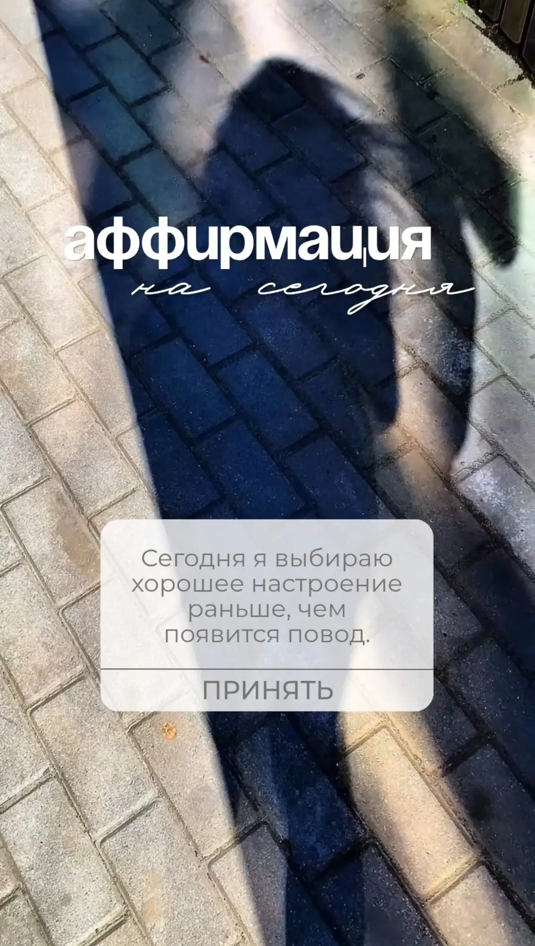 Сегодня я выбираю хорошее настроение раньше, чем появится повод.
