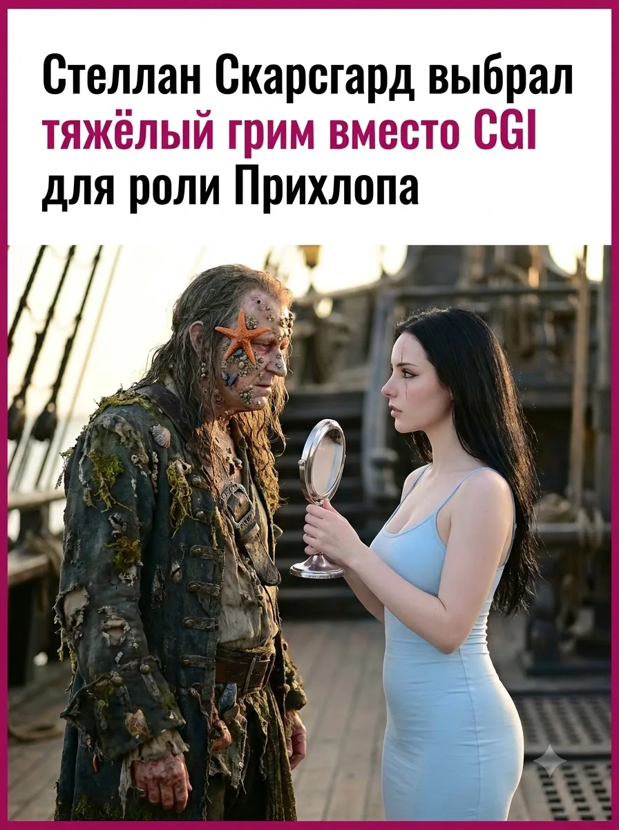 🎬 Когда грим — это роль: история Прихлопа из «Пиратов Карибского моря»