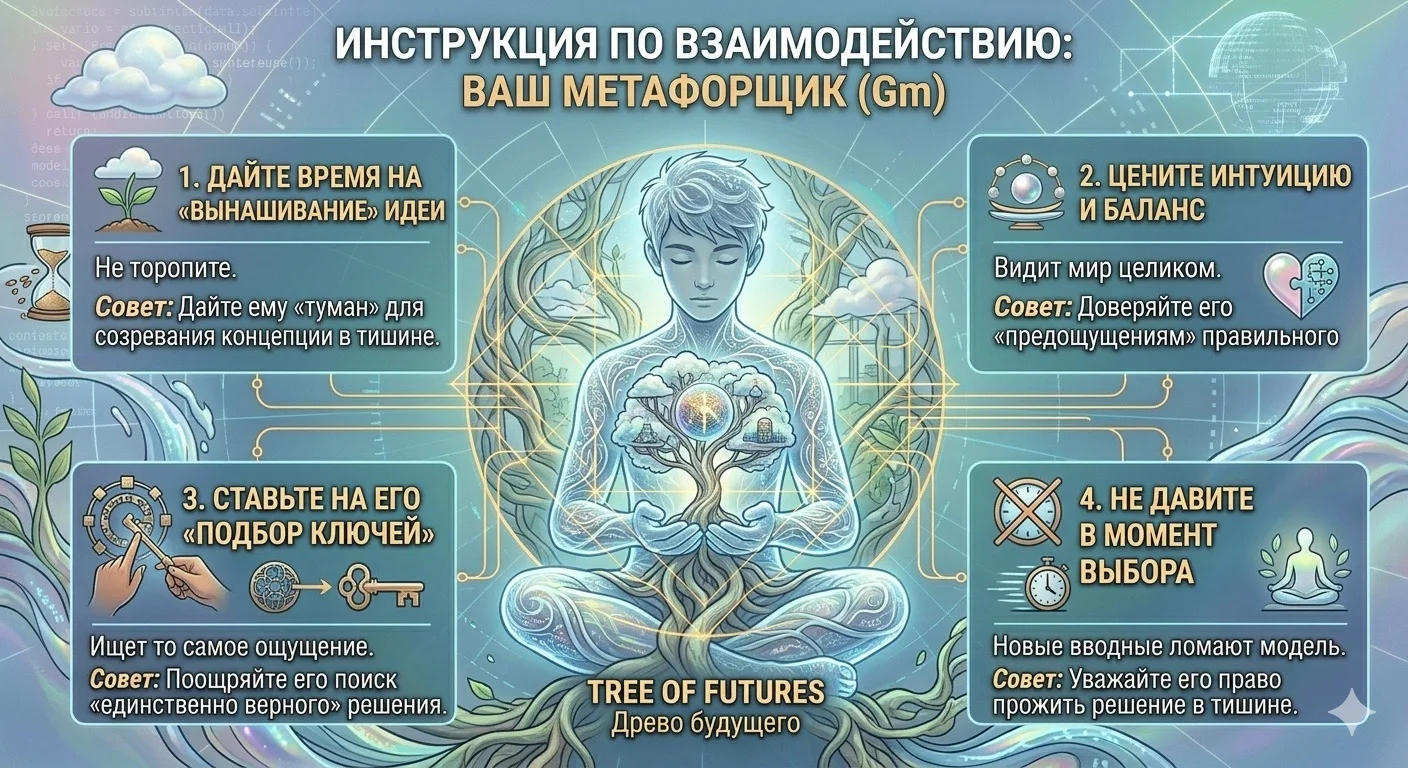 А, вообще, Метафорщик — это ваш личный «компас гармонии» и проектировщик смыслов.

💎 Сила: Интуитив