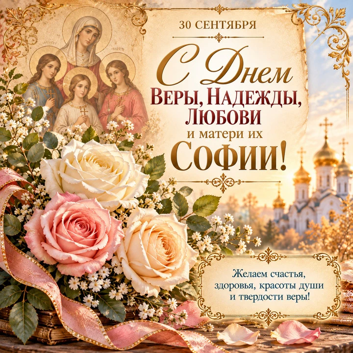 Поздравляем с Днем Веры Надежды, Любви и их матери Софии!