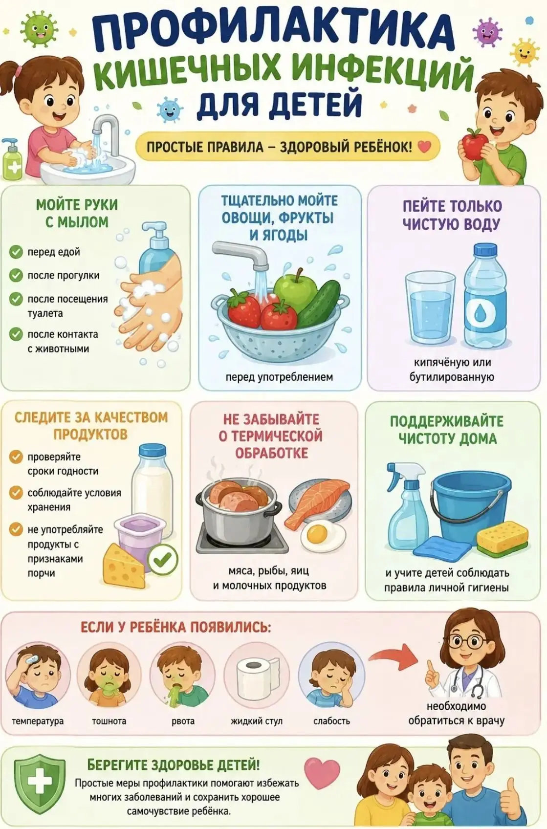 🧼🍎 Профилактика кишечных инфекций у детей 🍎🧼